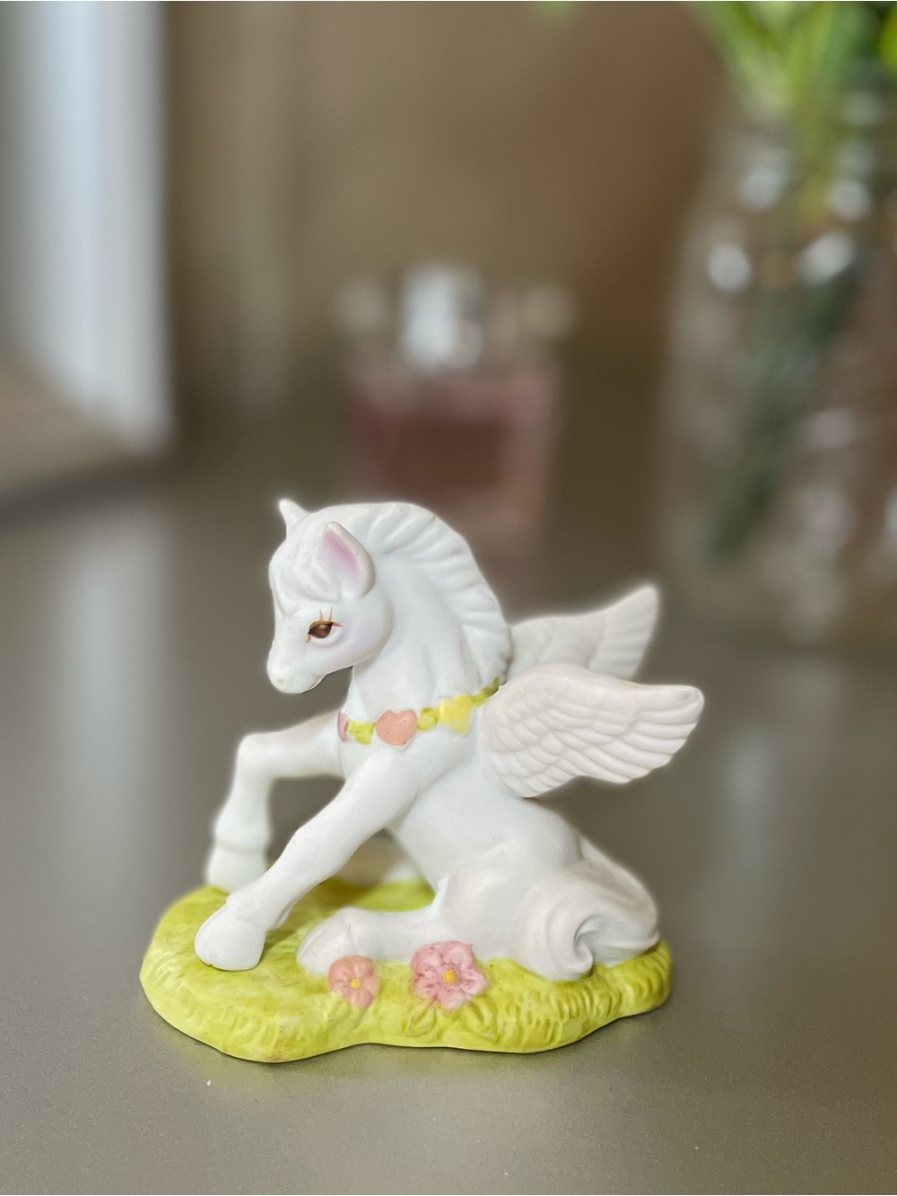 White Pegasus Figurine Porcelain 1982